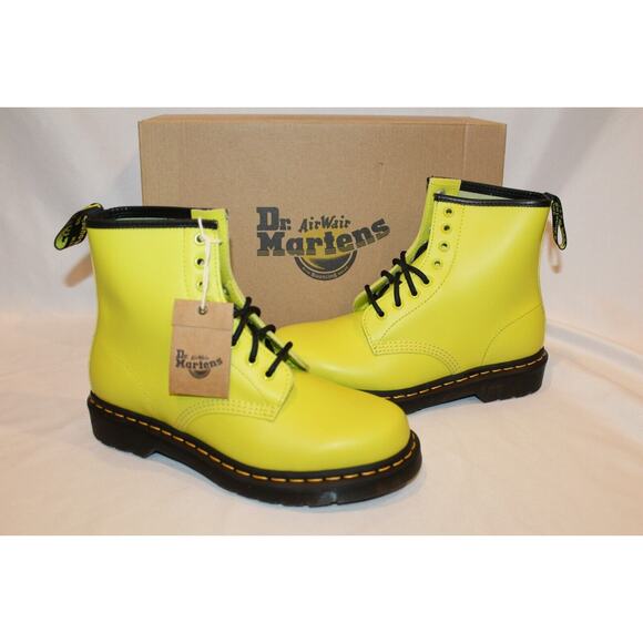 Dr. Martens Sulphur Yellow Combat Boots - Picture 1 of 7
